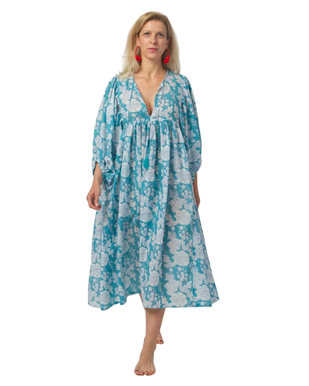 MIDI DRESS AVA Ocean Turquoise