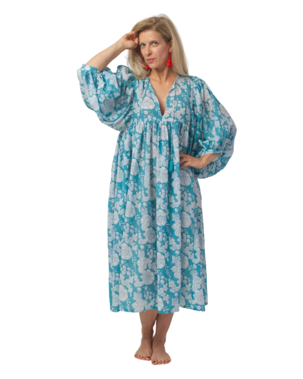 MIDI DRESS AVA Ocean Turquoise