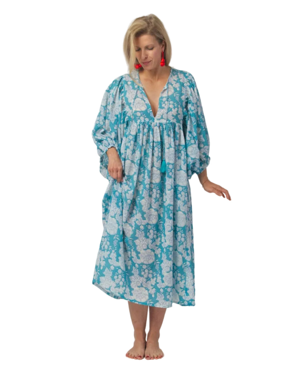 MIDI DRESS AVA Ocean Turquoise