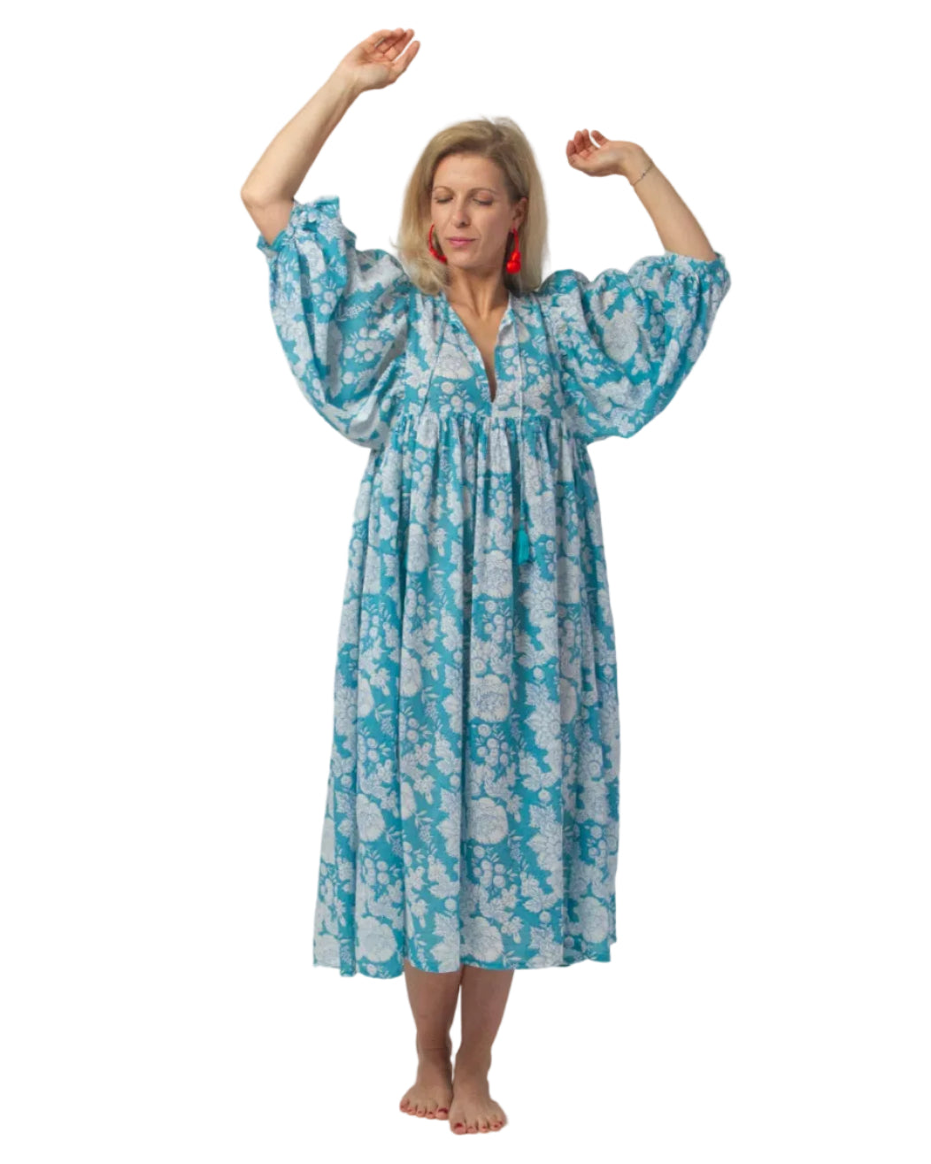 MIDI DRESS AVA Ocean Turquoise