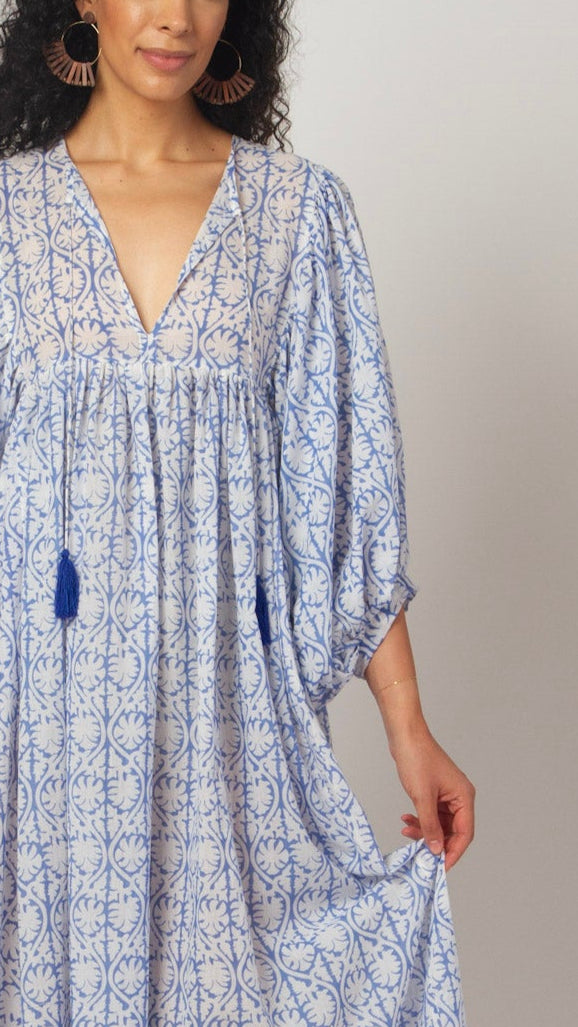 MAXI DRESS HANNAH Greek Blue