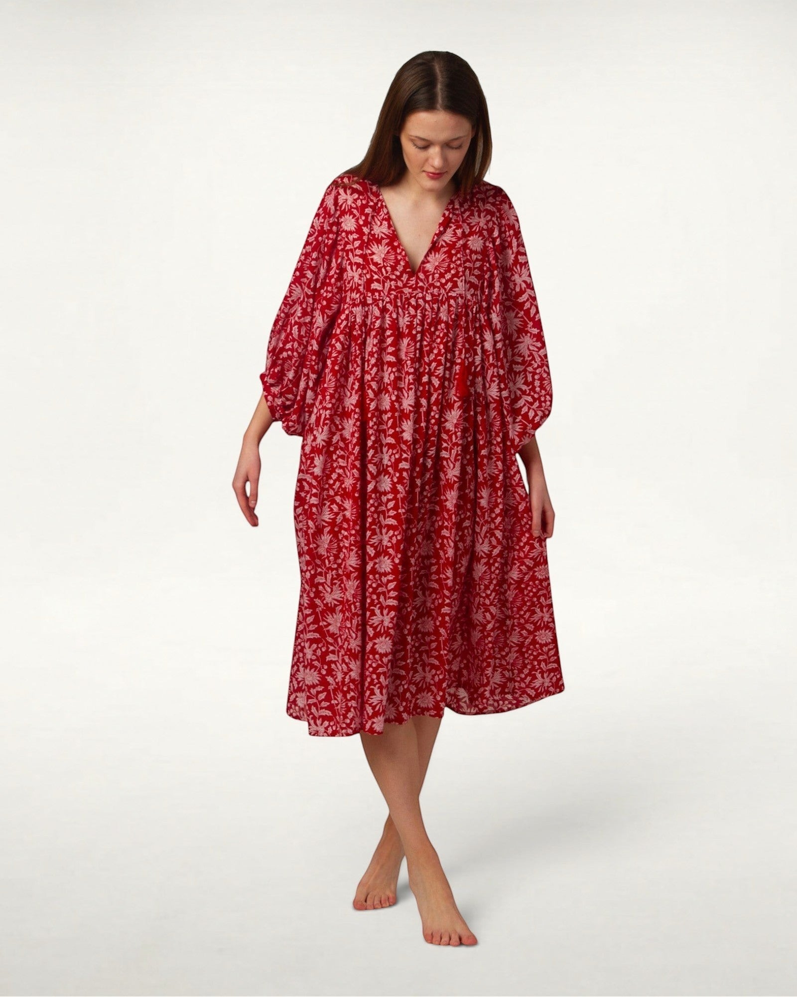 MIDI DRESS AVA Pomegranate