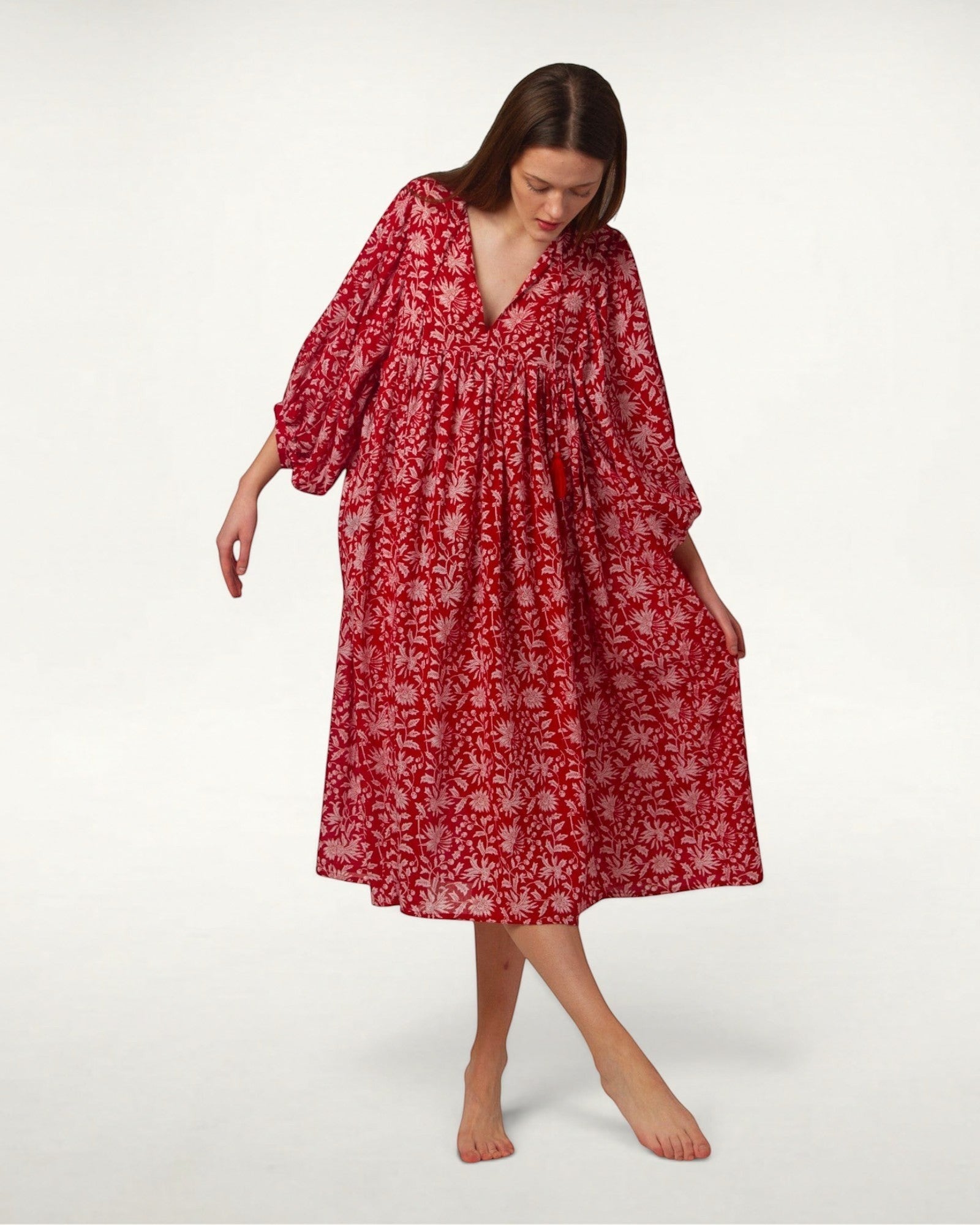 MIDI DRESS AVA Pomegranate