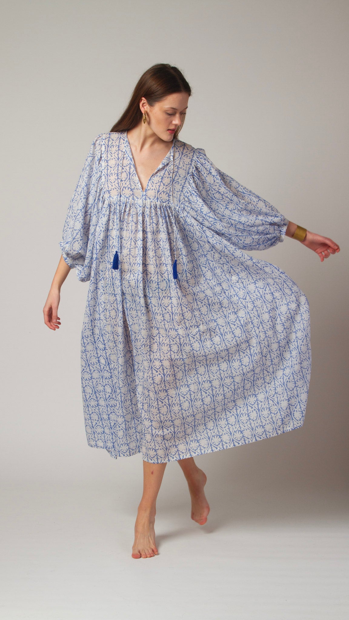 MAXI DRESS HANNAH Greek Blue