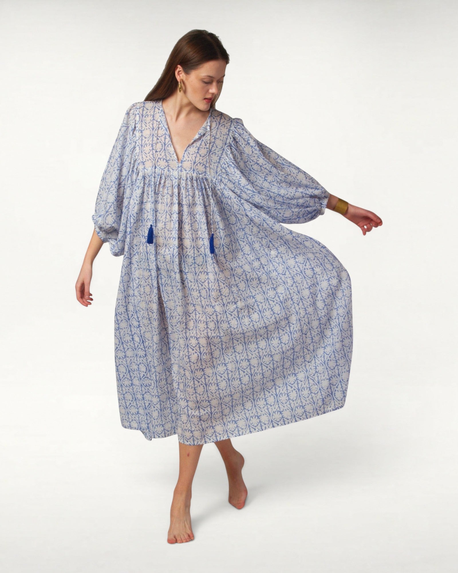 MIDI DRESS AVA Greek Blue