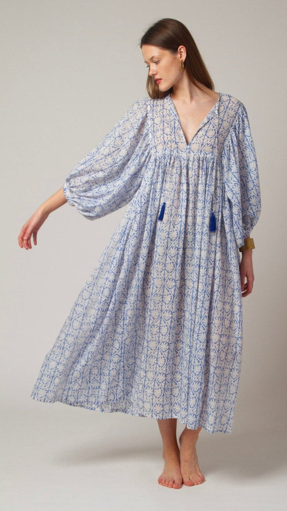 greek midi dress Greek Style Linen Blend Draped Braids Kimono Cover Up Slit Maxi Dress lilipretty