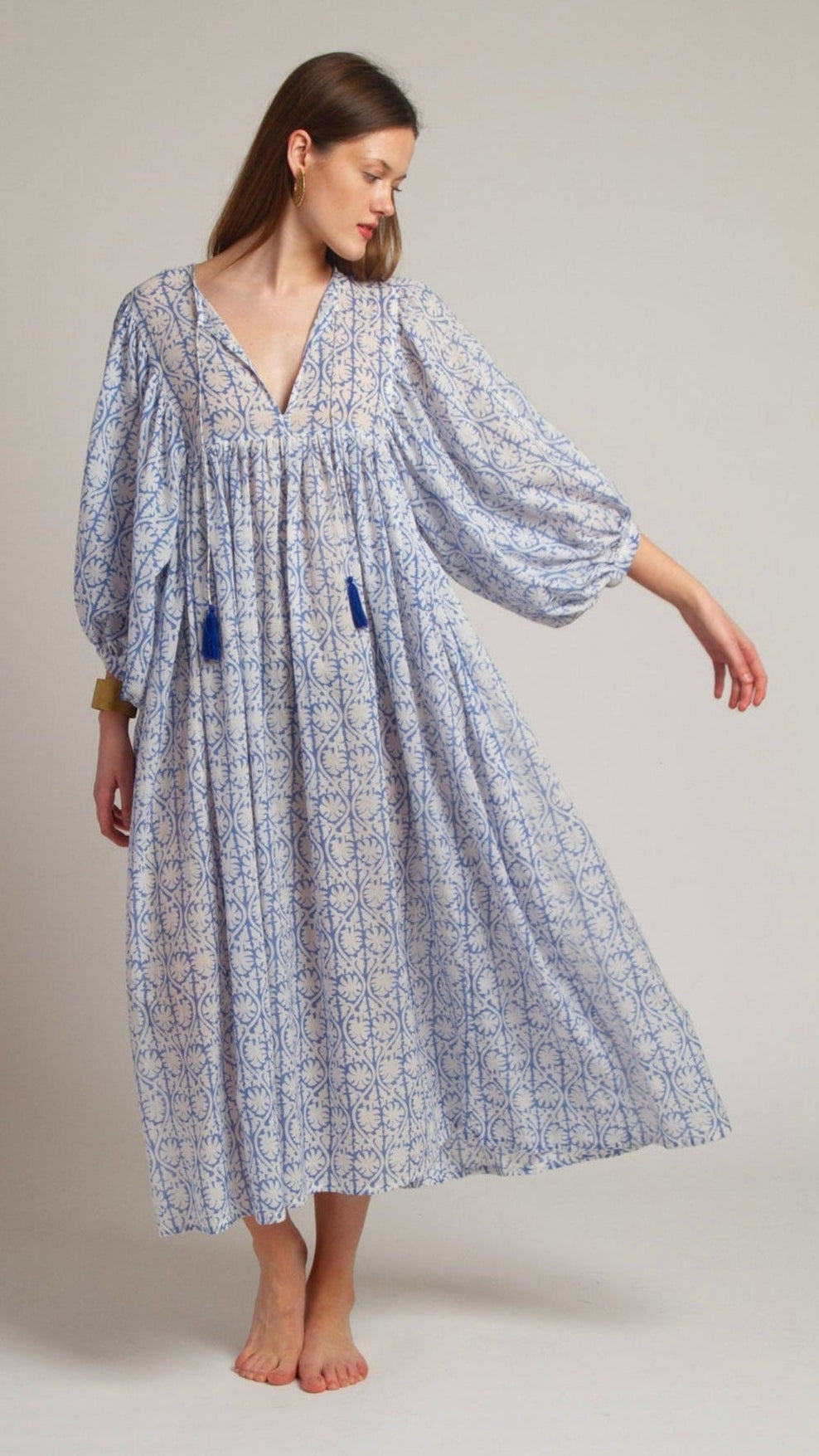 MAXI DRESS HANNAH Greek Blue