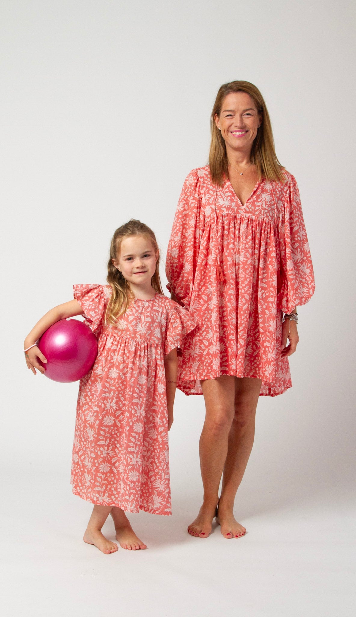 MINI&ME DRESS BILLIE Coral Pink