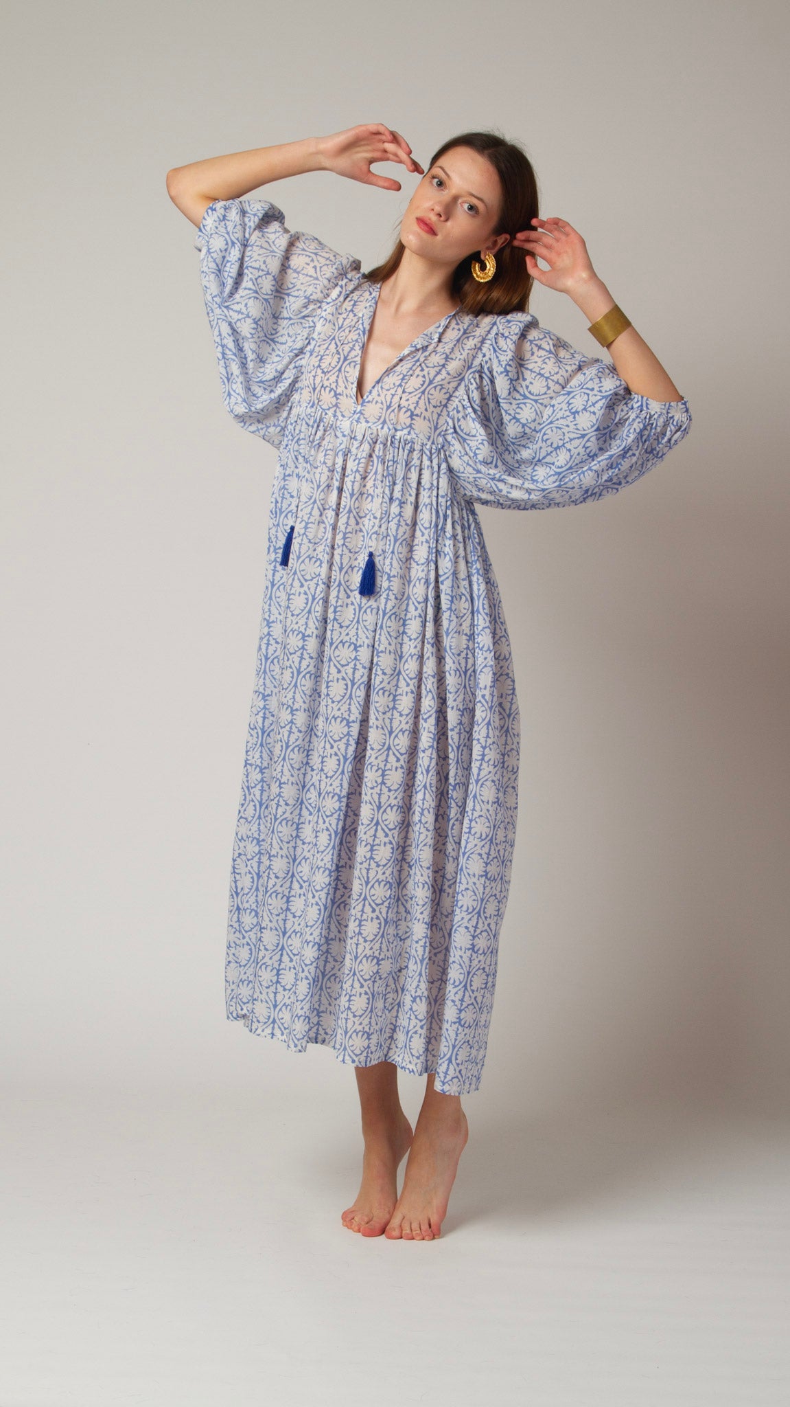 MAXI DRESS HANNAH Greek Blue