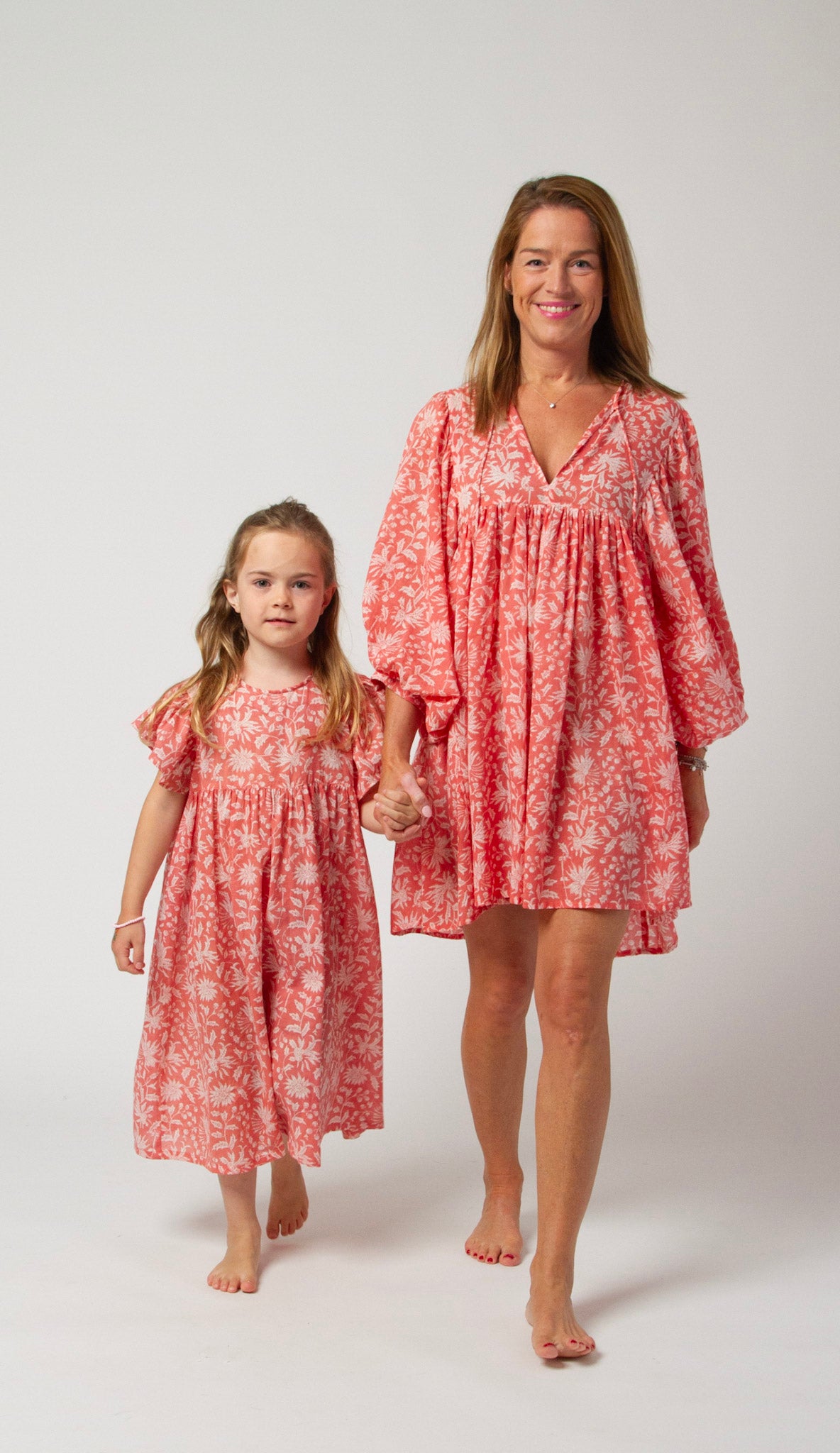 MINI&ME DRESS BILLIE Coral Pink