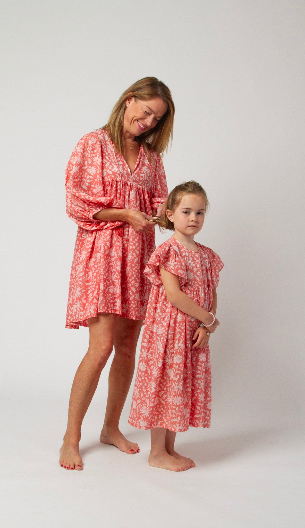 MINI&ME DRESS BILLIE Coral Pink
