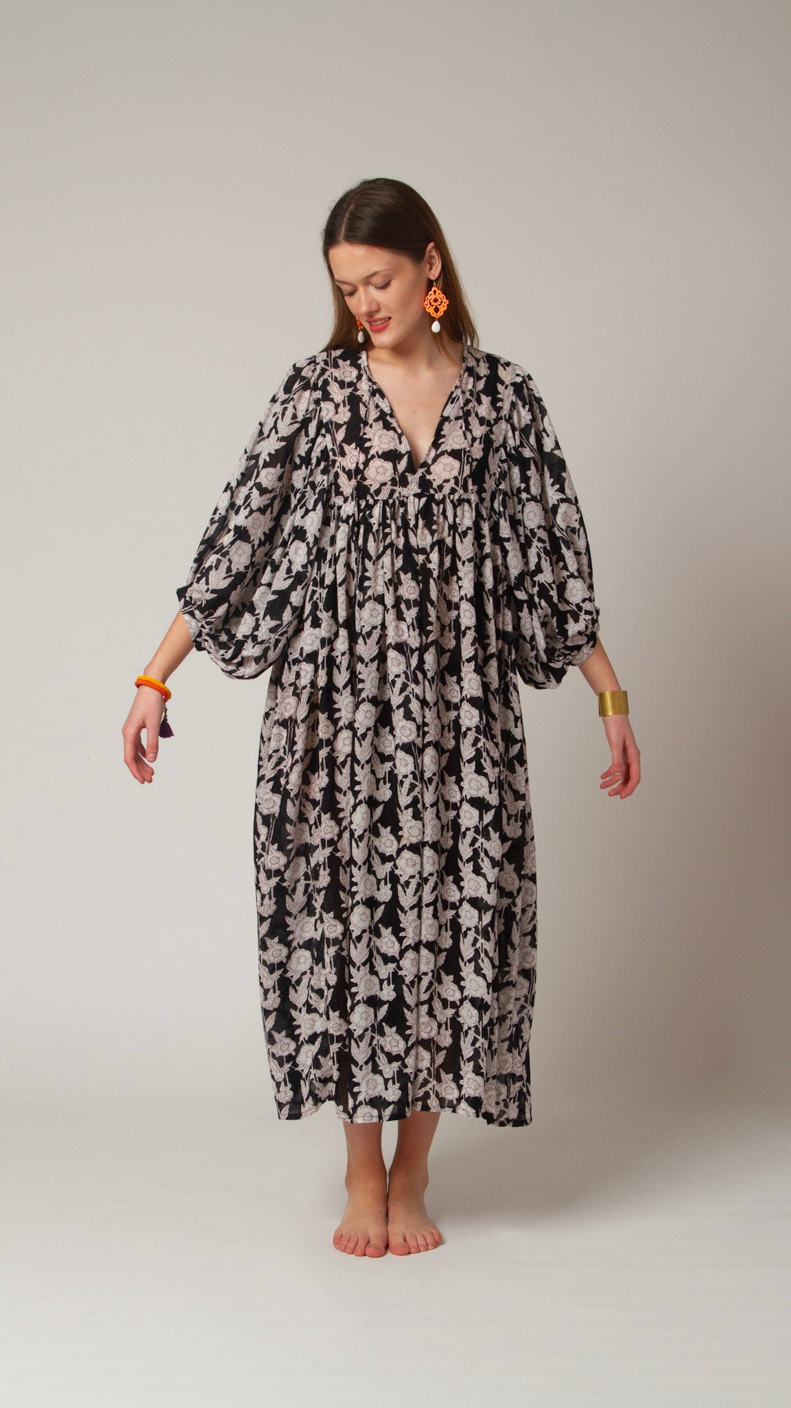 MAXI DRESS HANNAH Black Flower