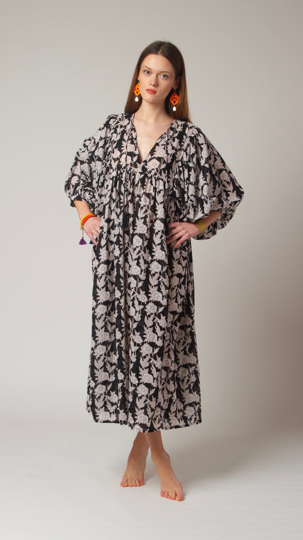 MAXI DRESS HANNAH Black Flower