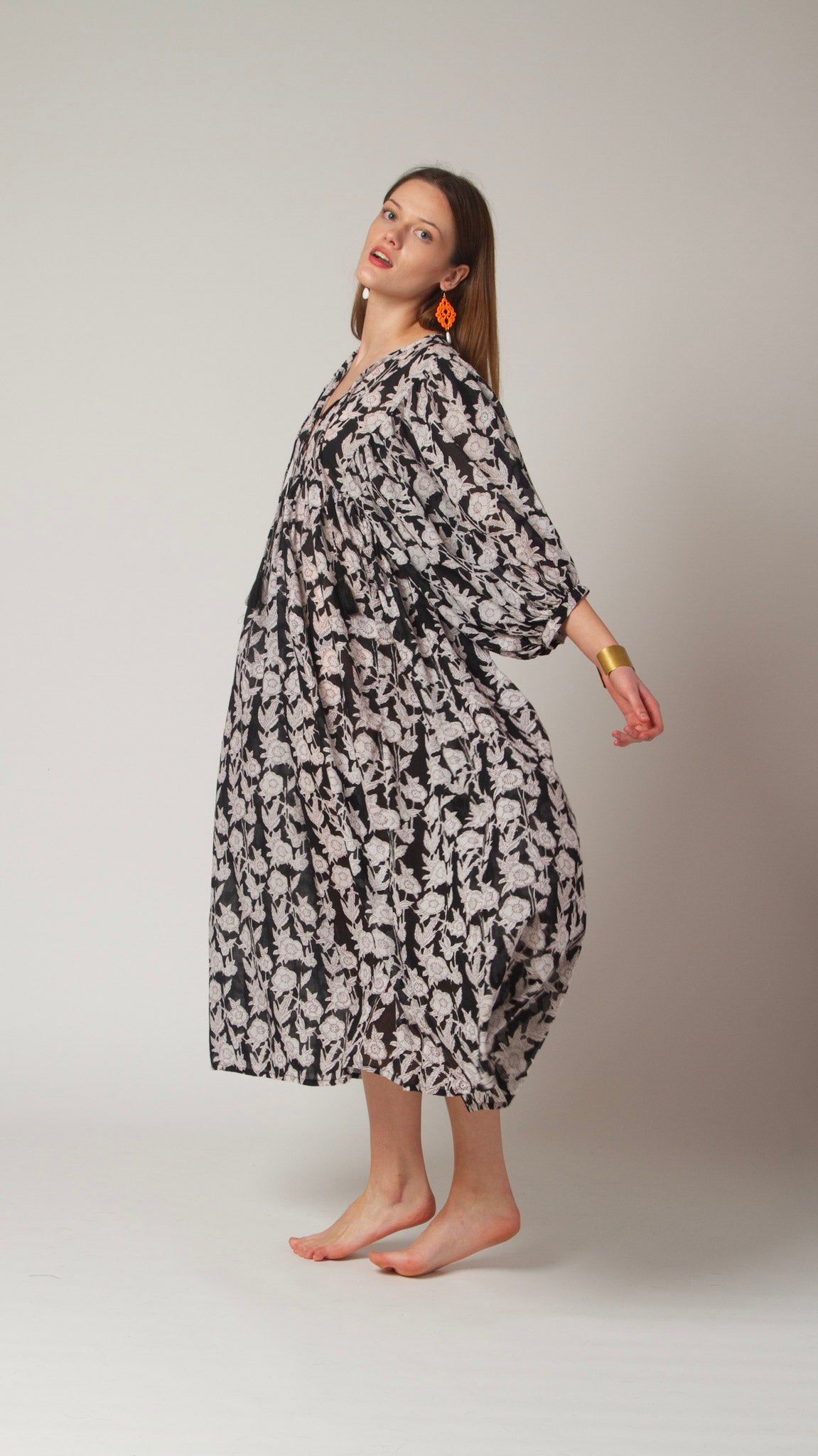 MAXI DRESS HANNAH Black Flower