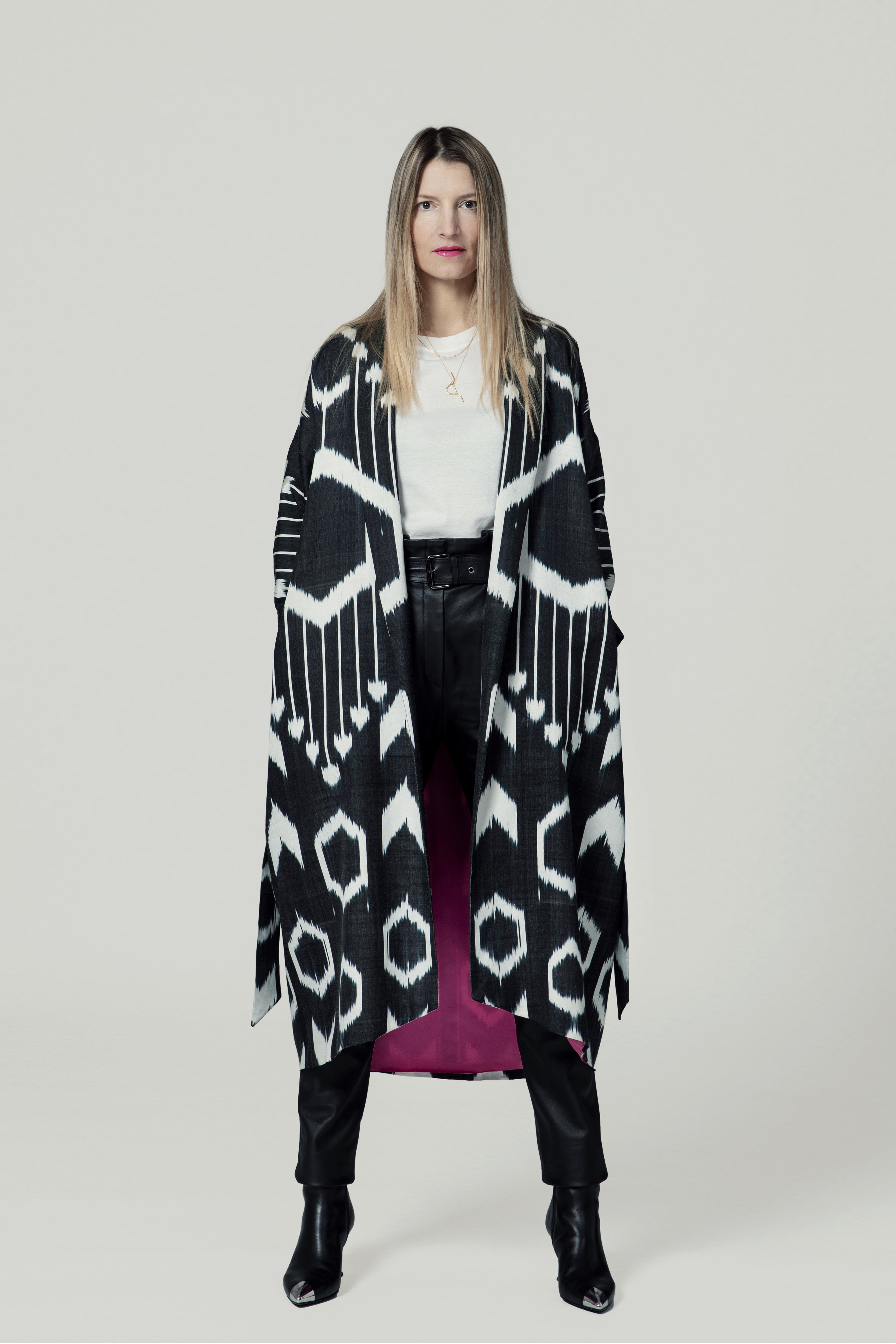 IKAT OVERSIZE COAT Black Arrow