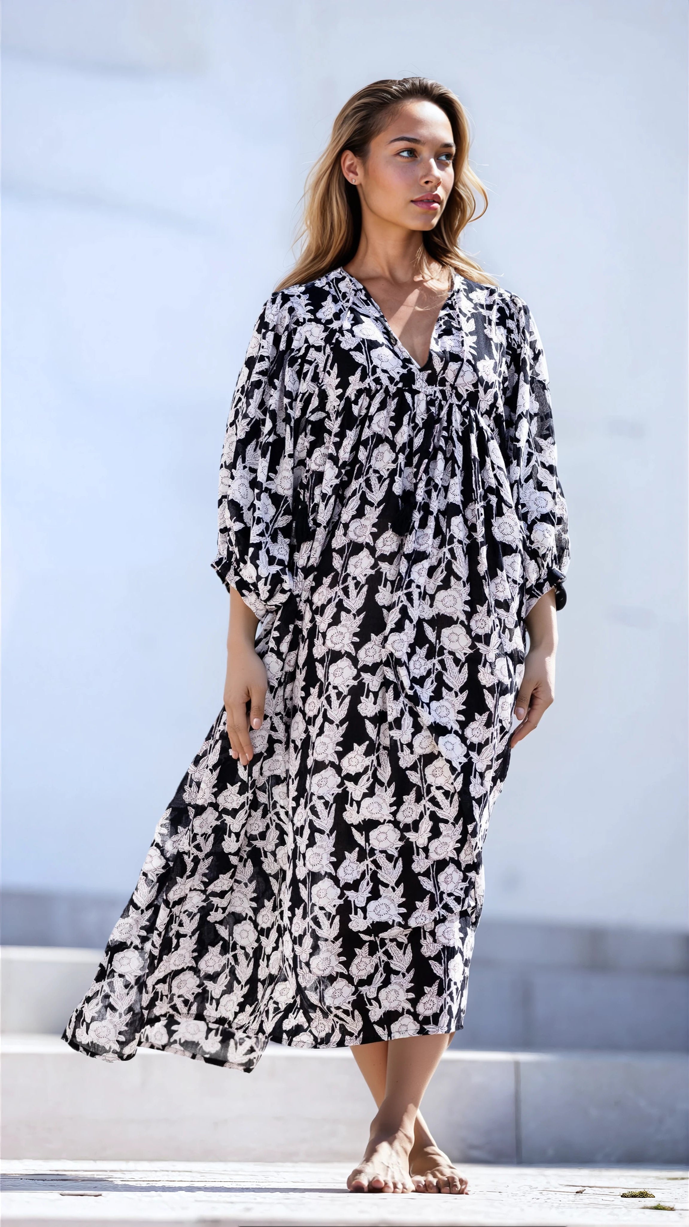 MAXI DRESS HANNAH Black Flower