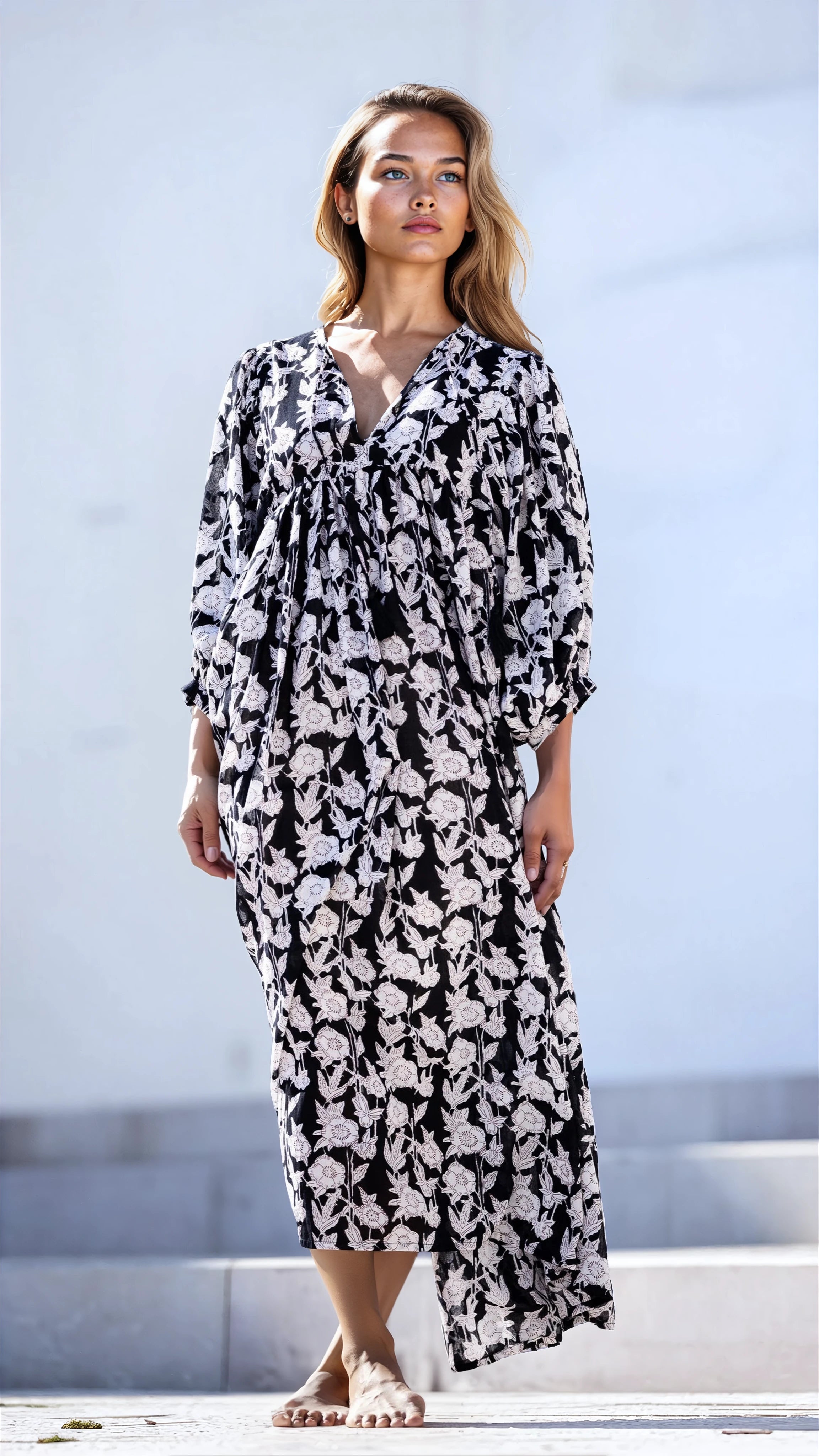 MAXI DRESS HANNAH Black Flower