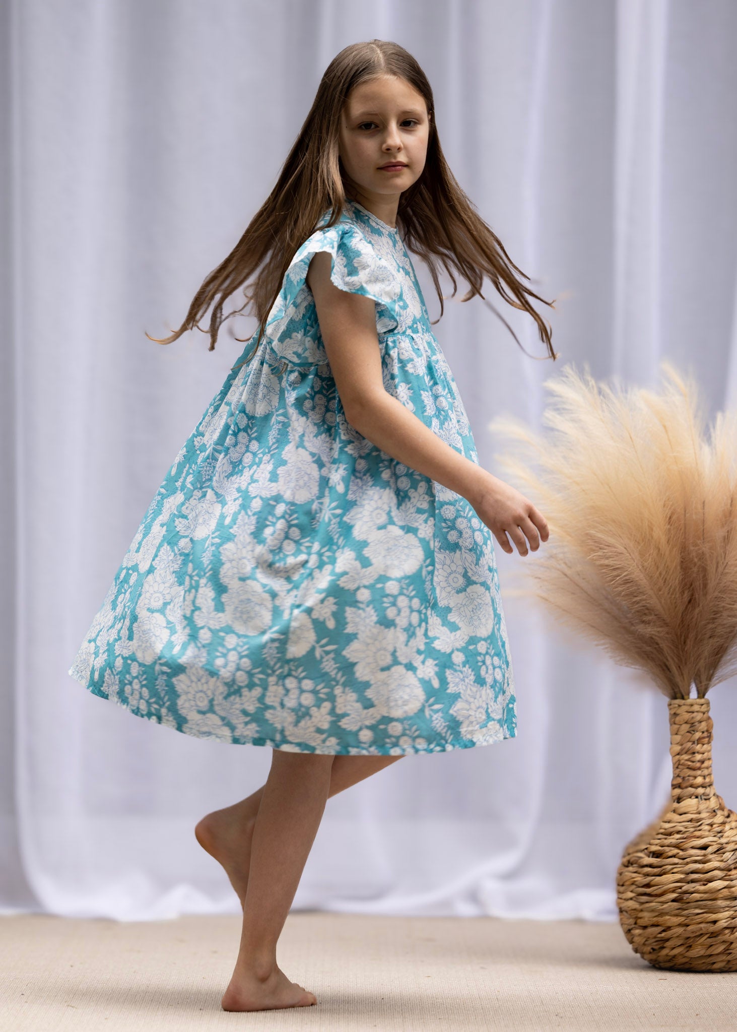 MINI&ME DRESS BILLIE Ocean Turquoise