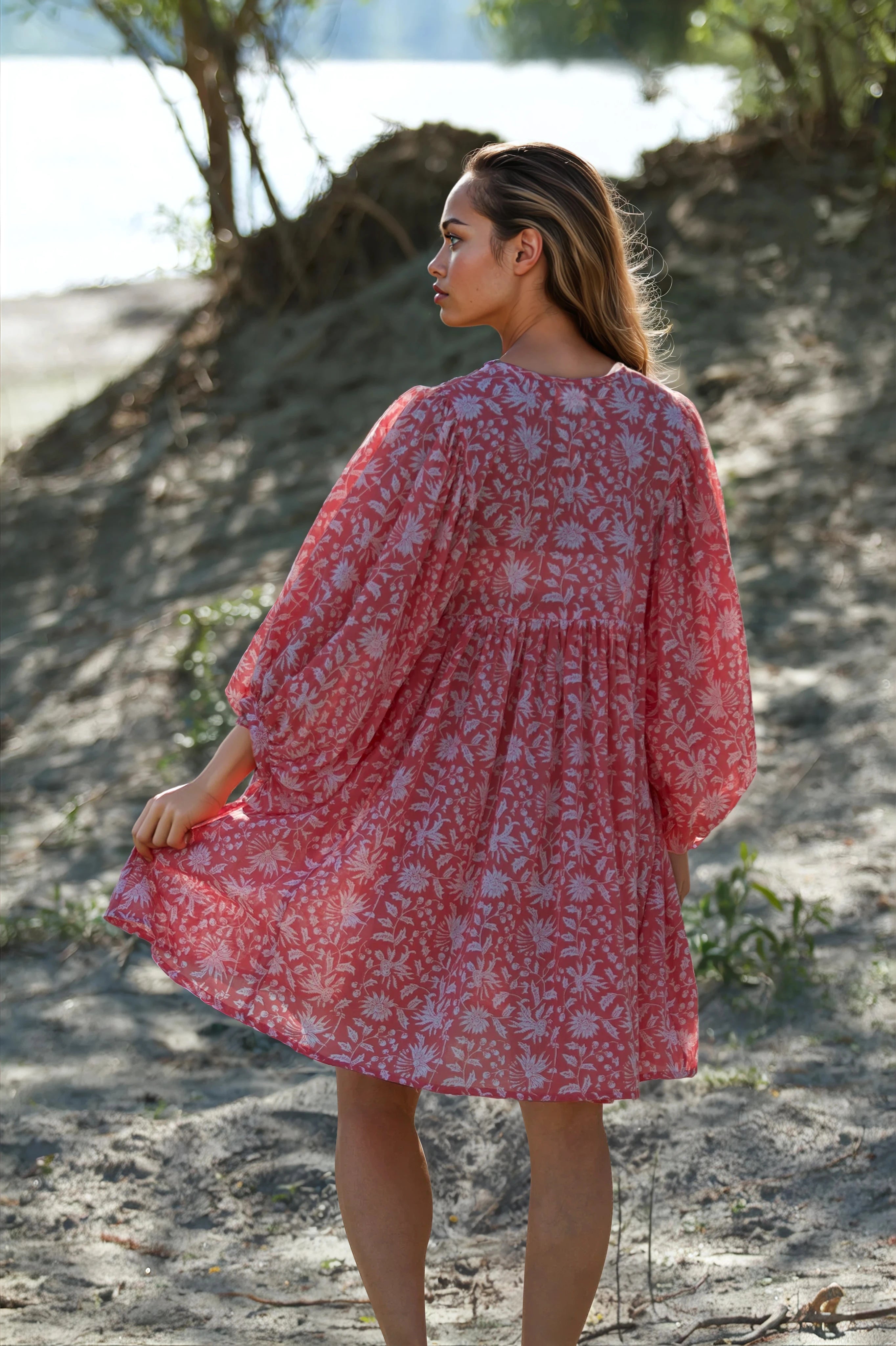 MINI DRESS LALA Coral Pink