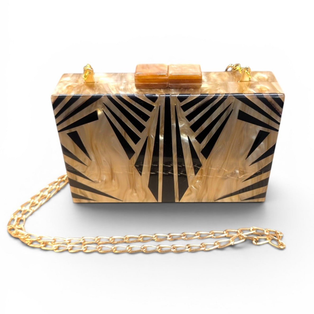 ACRYLIC BOX CLUTCH Art Deco