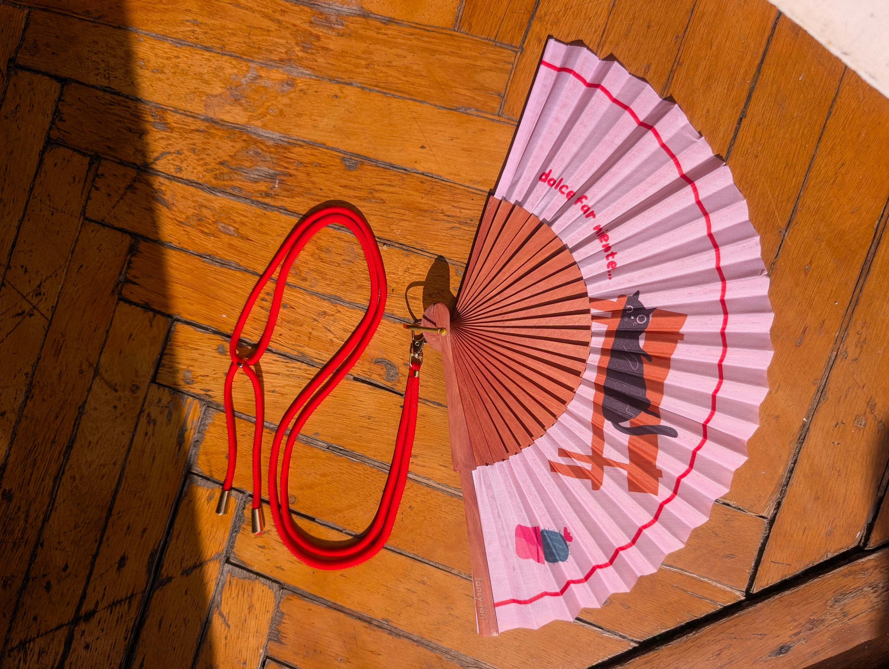 MISS KITTY Folding Hand Fan