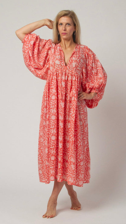 MIDI DRESS AVA Coral Pink