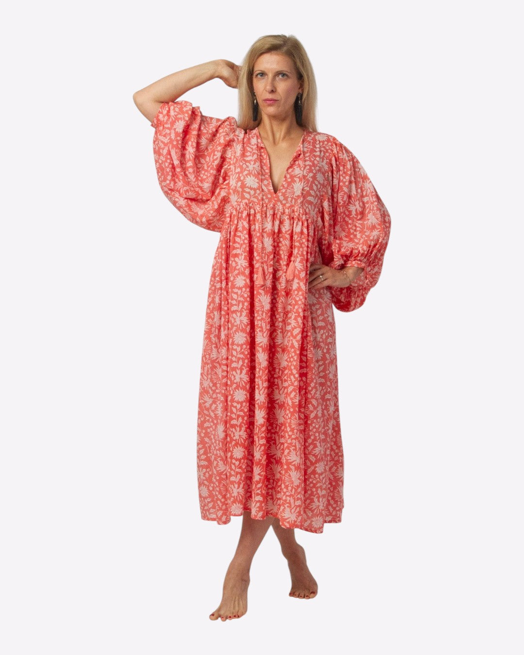 MIDI DRESS AVA Coral Pink