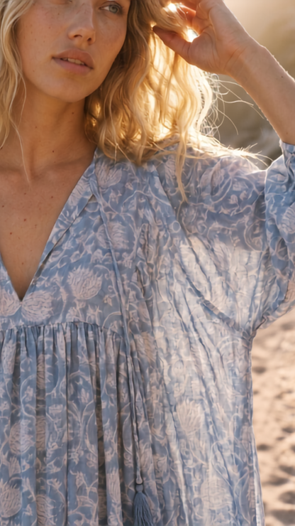 MIDI DRESS AVA Baby Blue