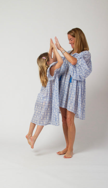 MINI&amp;ME DRESS BILLIE Blue Greek