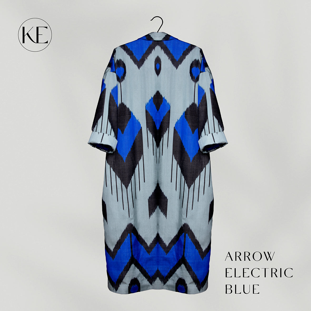 IKAT OVERSIZE COAT Arrow Electric Blue