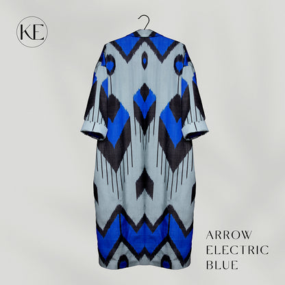 IKAT OVERSIZE COAT Arrow Electric Blue