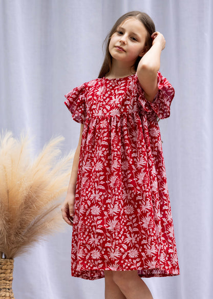 MINI&amp;ME DRESS BILLIE Pomegranate
