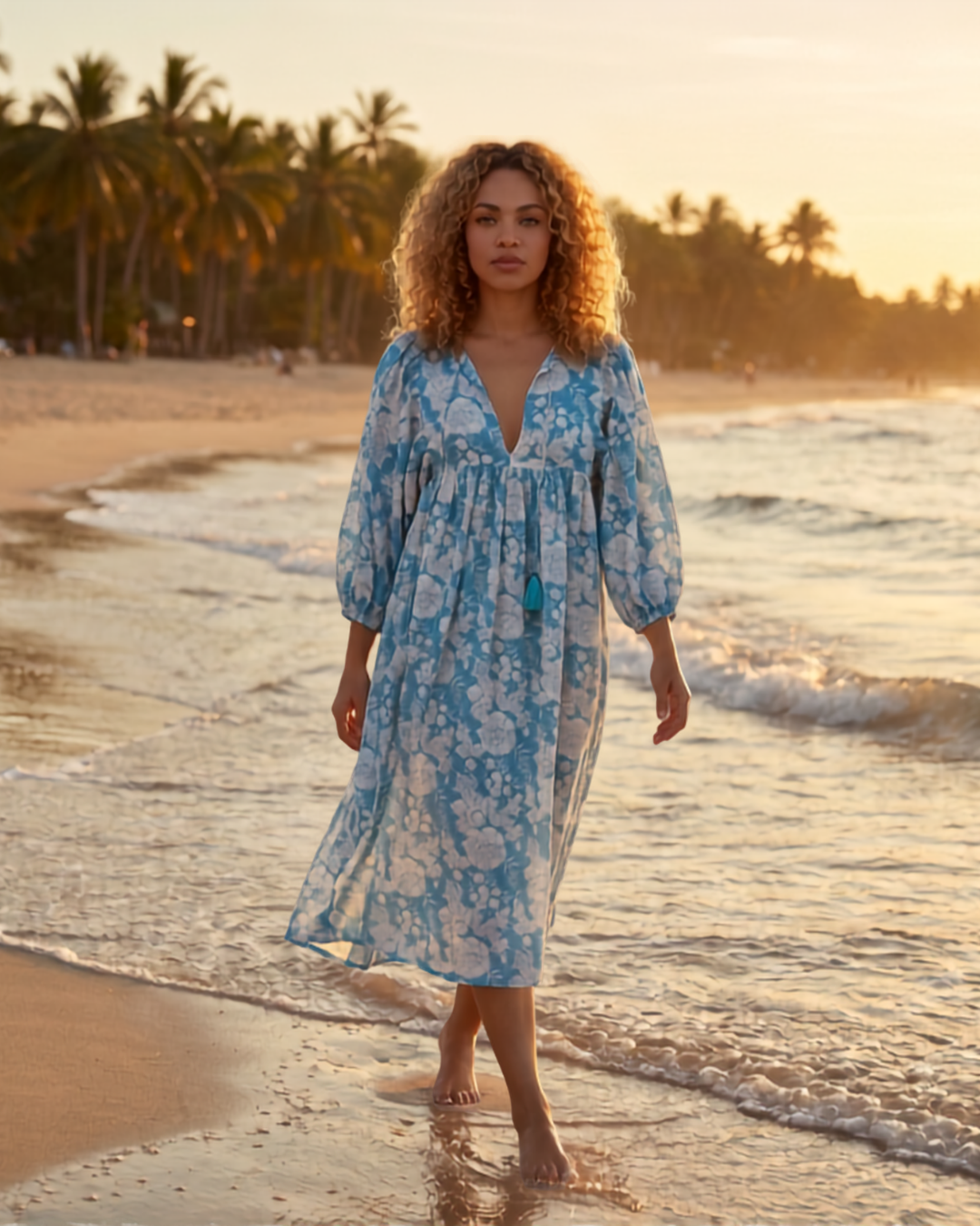 MIDI DRESS AVA Ocean Turquoise