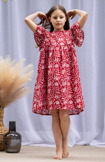 MINI&amp;ME DRESS BILLIE Pomegranate