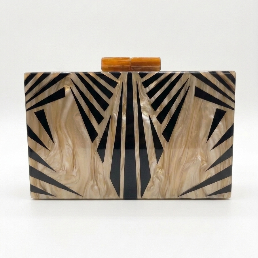 ACRYLIC BOX CLUTCH Art Deco