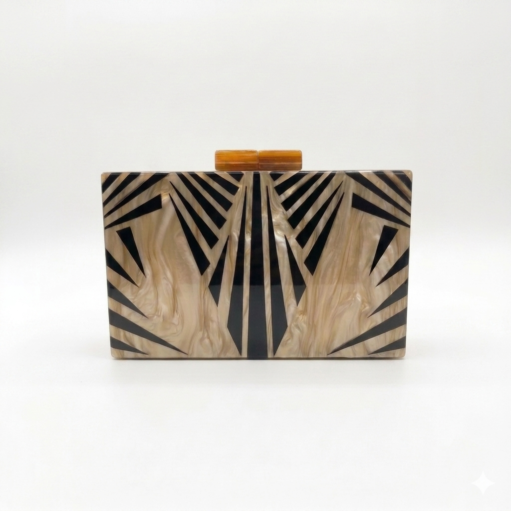 ACRYLIC BOX CLUTCH Art Deco
