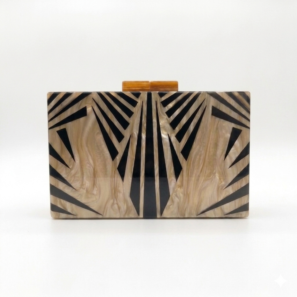 ACRYLIC BOX CLUTCH Art Deco
