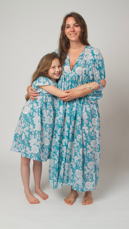MINI&amp;ME DRESS BILLIE Ocean Turquoise