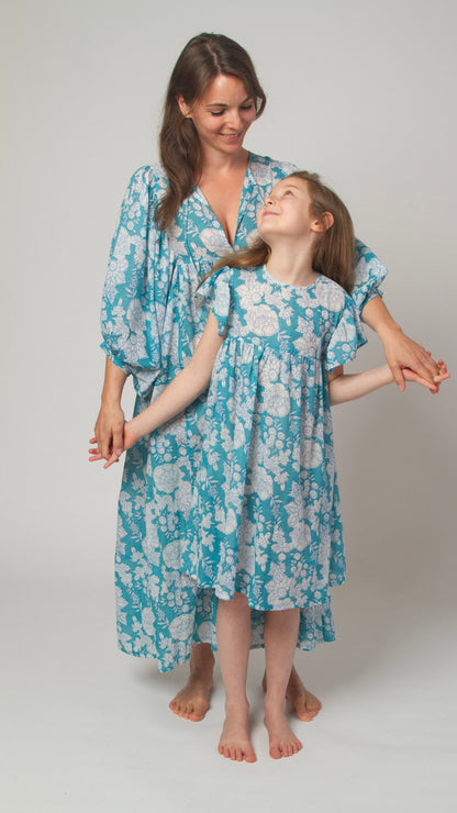 MINI&amp;ME DRESS BILLIE Ocean Turquoise