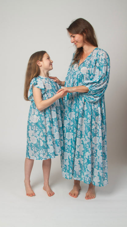 MINI&amp;ME DRESS BILLIE Ocean Turquoise