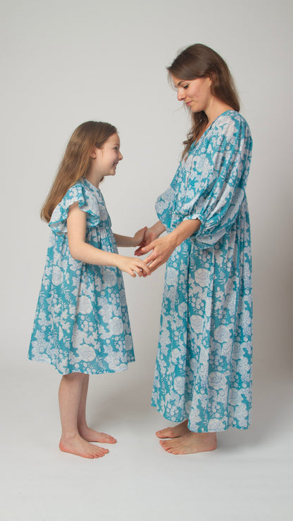 MINI&amp;ME DRESS BILLIE Ocean Turquoise