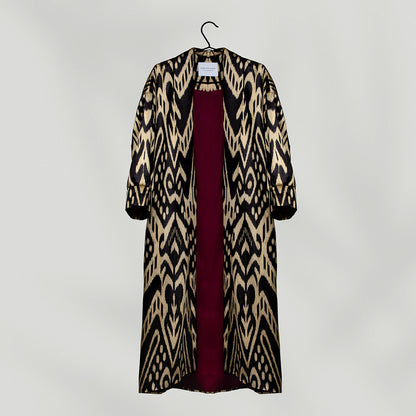 IKAT SILK OVERSIZE COAT Tribal Gold