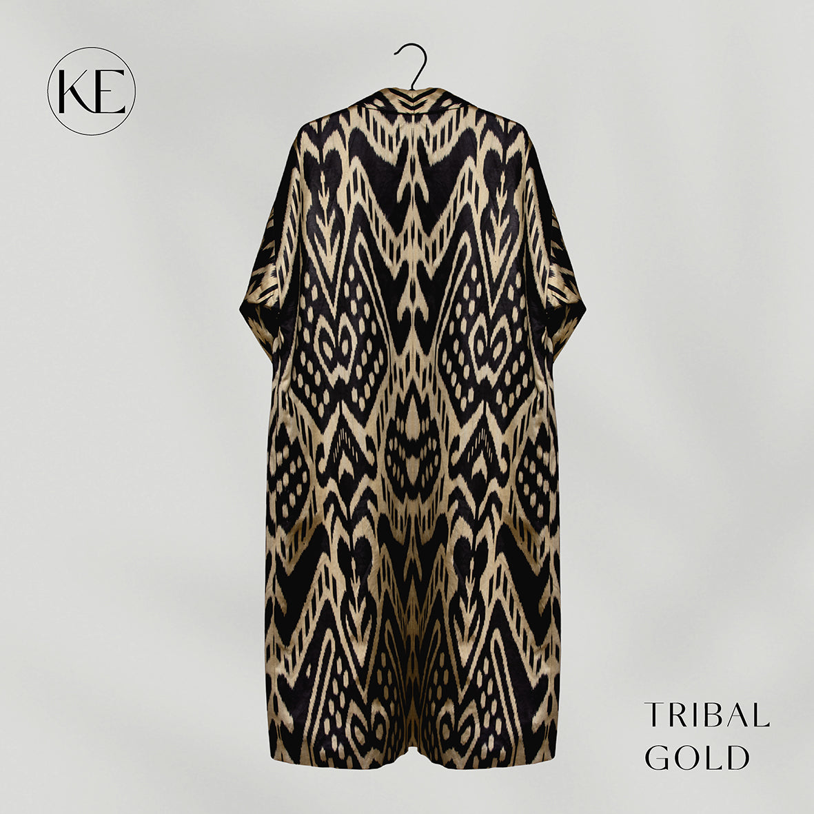 IKAT SILK OVERSIZE COAT Tribal Gold
