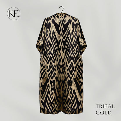 IKAT SILK OVERSIZE COAT Tribal Gold