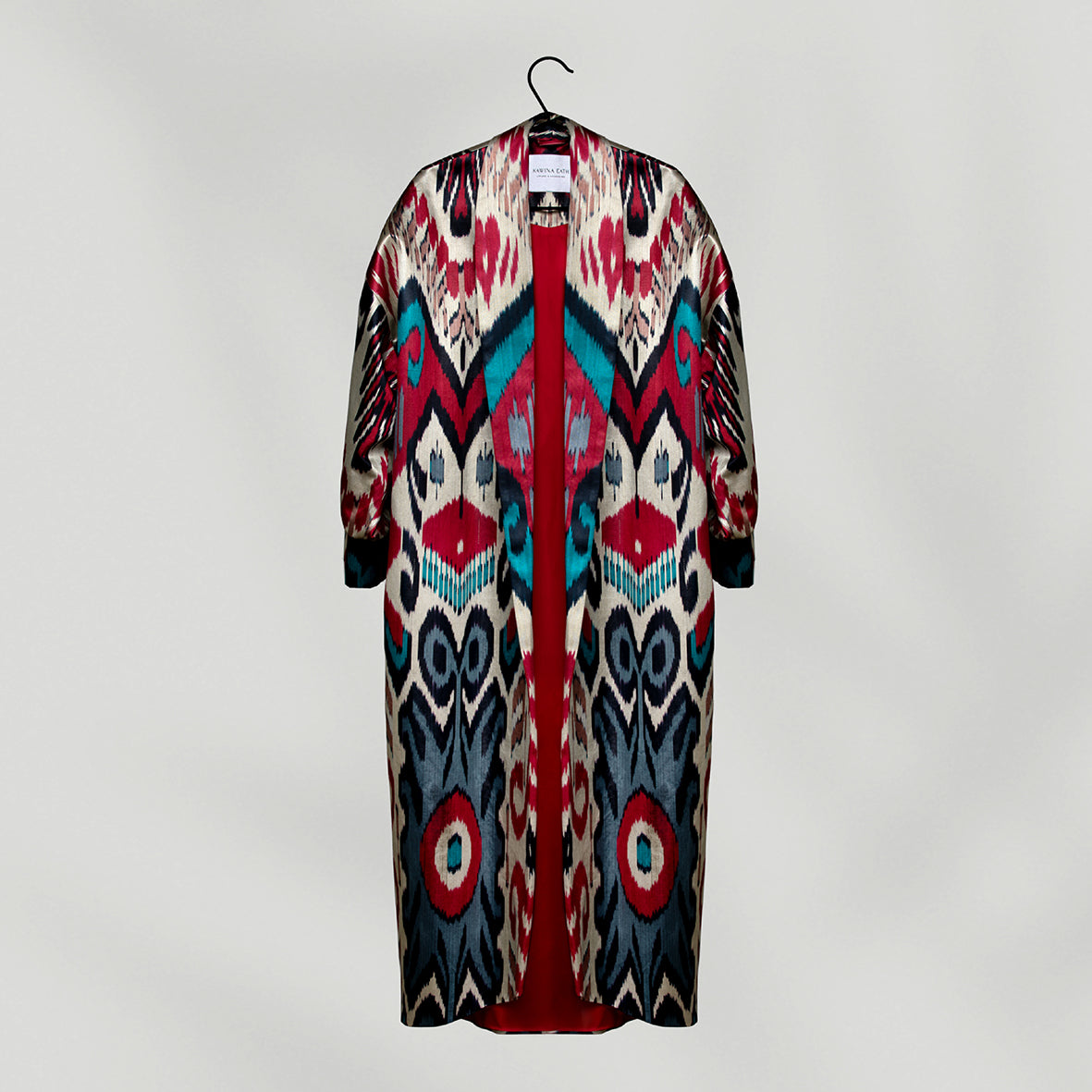 IKAT SILK OVERSIZE COAT Tribal Red
