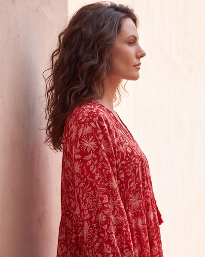 MIDI DRESS AVA Pomegranate