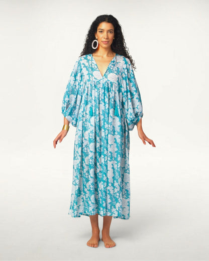 MAXI DRESS HANNAH Ocean Turquoise