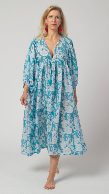 MIDI DRESS AVA Ocean Turquoise