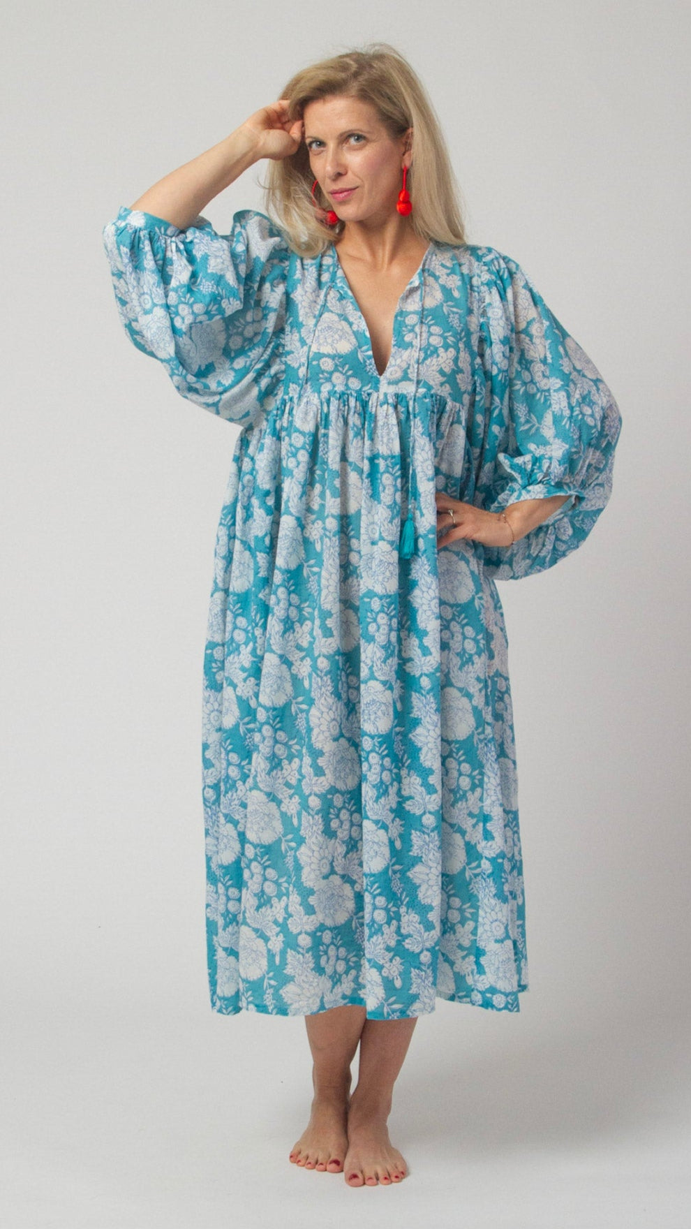 MIDI DRESS AVA Ocean Turquoise