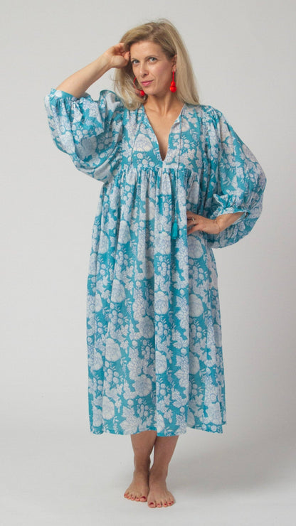 MIDI DRESS AVA Ocean Turquoise